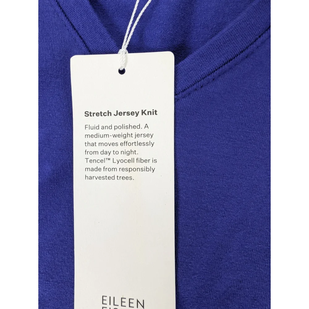 NWT Eileen Fisher 2XS Blue Knit Midi Dress Classic Staple Oversized Lagenlook